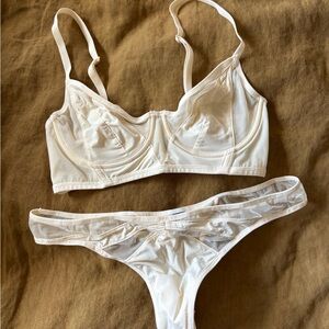 Adore Me Off White Bra Panty Set